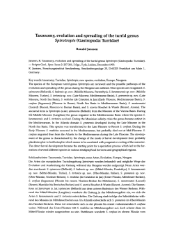 Taxonomy, evolution and spreading of the turrid genus - UvA-DARE