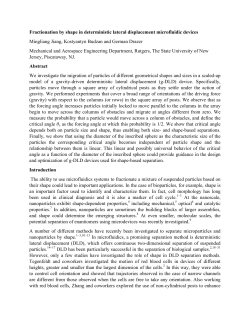 Fractionation by shape in deterministic lateral