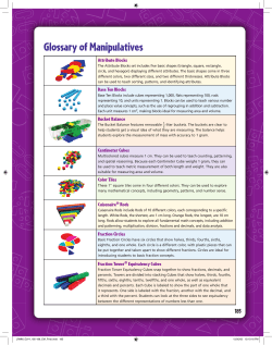 Contents Glossary of Manipulatives
