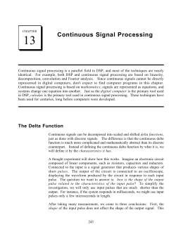Chapter 13: Continuous Signal Processing