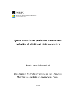 Sparus aurata larvae production in mesocosm