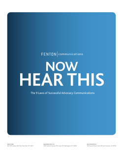 The 9 Laws of Successful Advocacy Communications