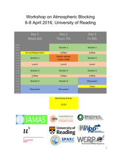 abstracts - University of Reading, Department of Meteorology