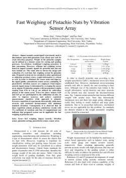 Fast Weighing of Pistachio Nuts by Vibration Sensor Array