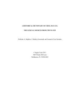 a historical dictionary of chol (mayan)