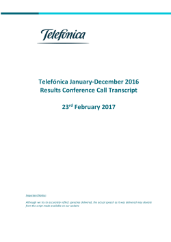 Telef&oacute;nica January-December 2016 Results Conference Call