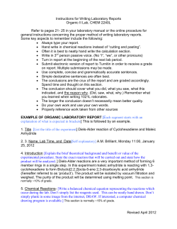 Instructions for Writing Laboratory Reports