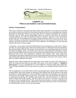 ACIM Edmonton - Sarah`s Reflections LESSON 137 When I am