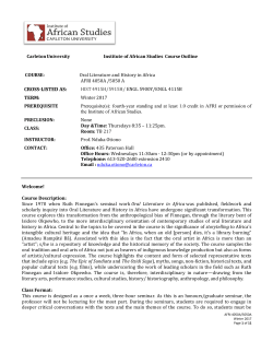 Oral Literature and History in Africa