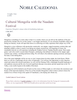 Cultural Mongolia with the Naadam Festival