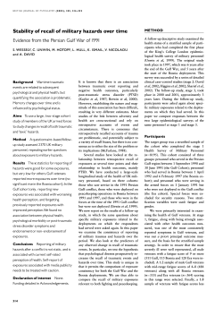 Stability of recall of military hazards over time Evidence from the