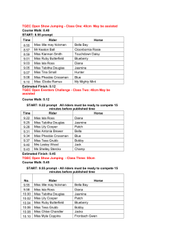Final Times for Sunday