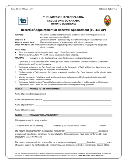 LOCAL MINISTRY UNIT- form- Record of Appointment