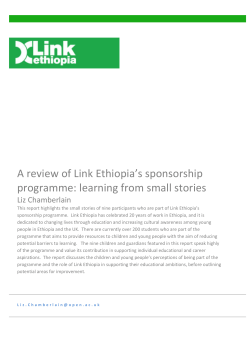 A review of Link Ethiopia`s sponsorship programme: learning from