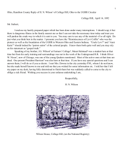 In Harriet Wilson`s letter to Professor Wilbur Siebert
