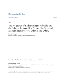 The Frequency of Redistricting in Nebraska and the Balance