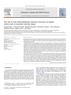 The role of crabs (Macrophthalmus japonicus) burrows on organic