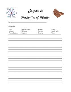 Chapter 14 Properties of Matter