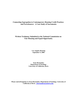 Connecting Segregation to Contemporary Housing Credit Practices