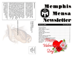 February - Memphis Mensa