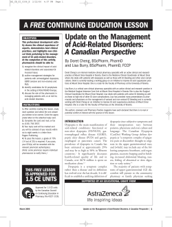 Update on the Management of Acid-Related Disorders: A Canadian