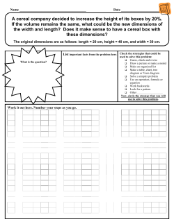 A1 Cereal Box. Volume Problem