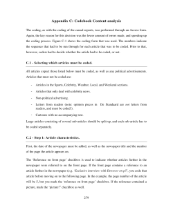 Appendix C: Codebook Content analysis