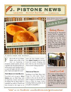 J. PISTONE NEWS Real food. Real People.