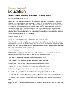 MARSS 04 Edit Summary Status End Codes by District