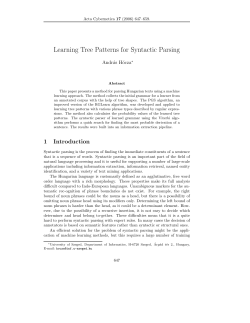 Learning Tree Patterns for Syntactic Parsing