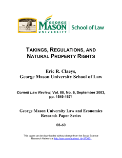 TAKINGS, REGULATIONS, AND NATURAL PROPERTY