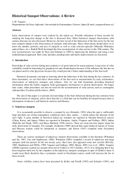 Historical Sunspot Observations: A Review - VdS Fachgruppe
