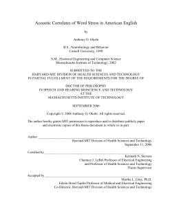Acoustic Correlates of Word Stress in American