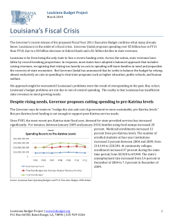 Louisiana`s Fiscal Crisis - Louisiana Budget Project