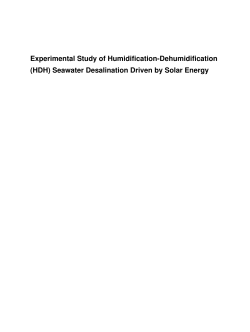 Experimental Study of Humidification-Dehumidification