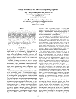 Foreign accent does not influence cognitive judgments