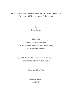 Elite Conflicts and Their Effects on Political Support as a Function of