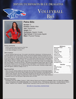 2015 HUTCHINSON BLUE DRAGONS Volleyball bio Petra Silic