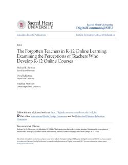 The Forgotten Teachers in K-12 Online Learning: Examining the