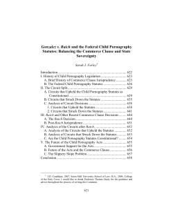 Gonzalez V. Raich And The Federal Child Pornography Statutes