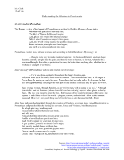 Ms. Clark 12 AP Lit. Understanding the Allusions in Frankenstein Or