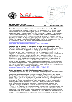 Syrian Crisis United Nations Response