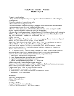 Study Guide- Semester 1 Midterm APUSH- Bagwell