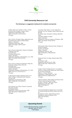 CHS University Resource List Upcoming Events