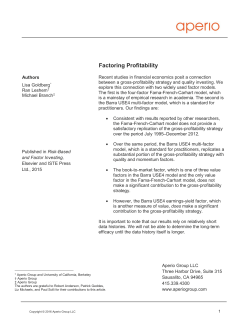 Factoring Profitability
