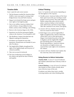 Timeline Skills Critical Thinking Using Scores to Inform Instruction
