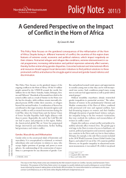 A Gendered Perspective on the Impact of Conflict in the Horn of Africa