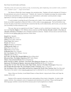 Dear Future Eighth Graders and Parents