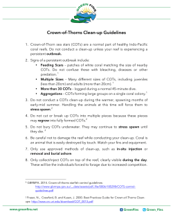 Crown-of-Thorns Clean-up Guidelines