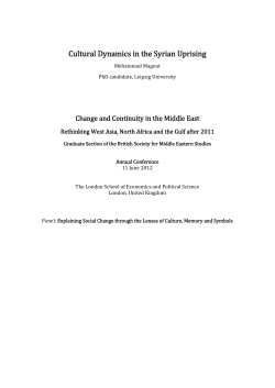 Cultural Dynamics in the Syrian Uprising